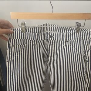 G-Star Blue and White Striped Men's Straight Jeans